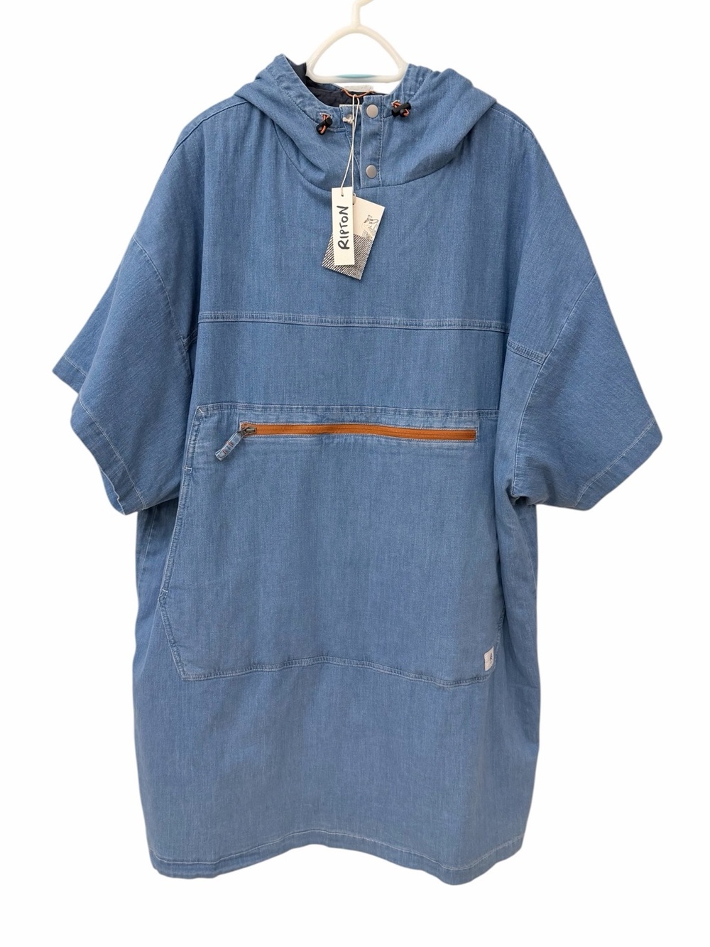 NWT Ripton Double Stuff Insulated Denim Poncho Hooded Unisex One Size